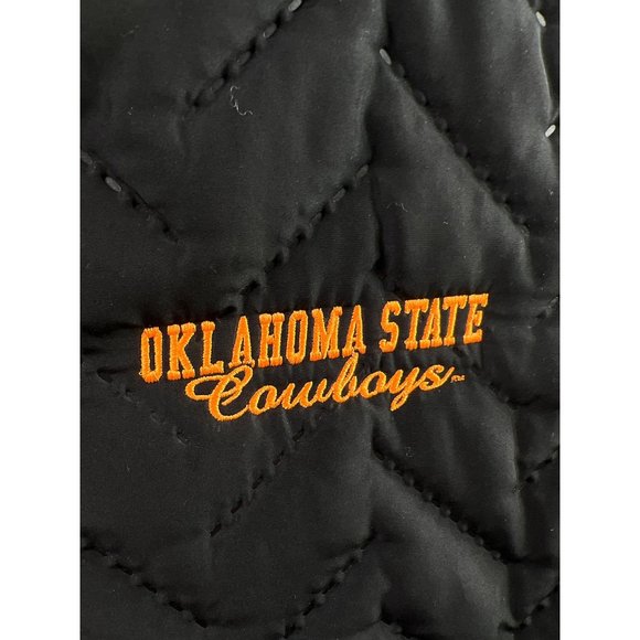 Halloway Full Zip Repreve Eco Quilted Vest Womens M Oklahoma Cowboys Black NEW - Picture 3 of 7